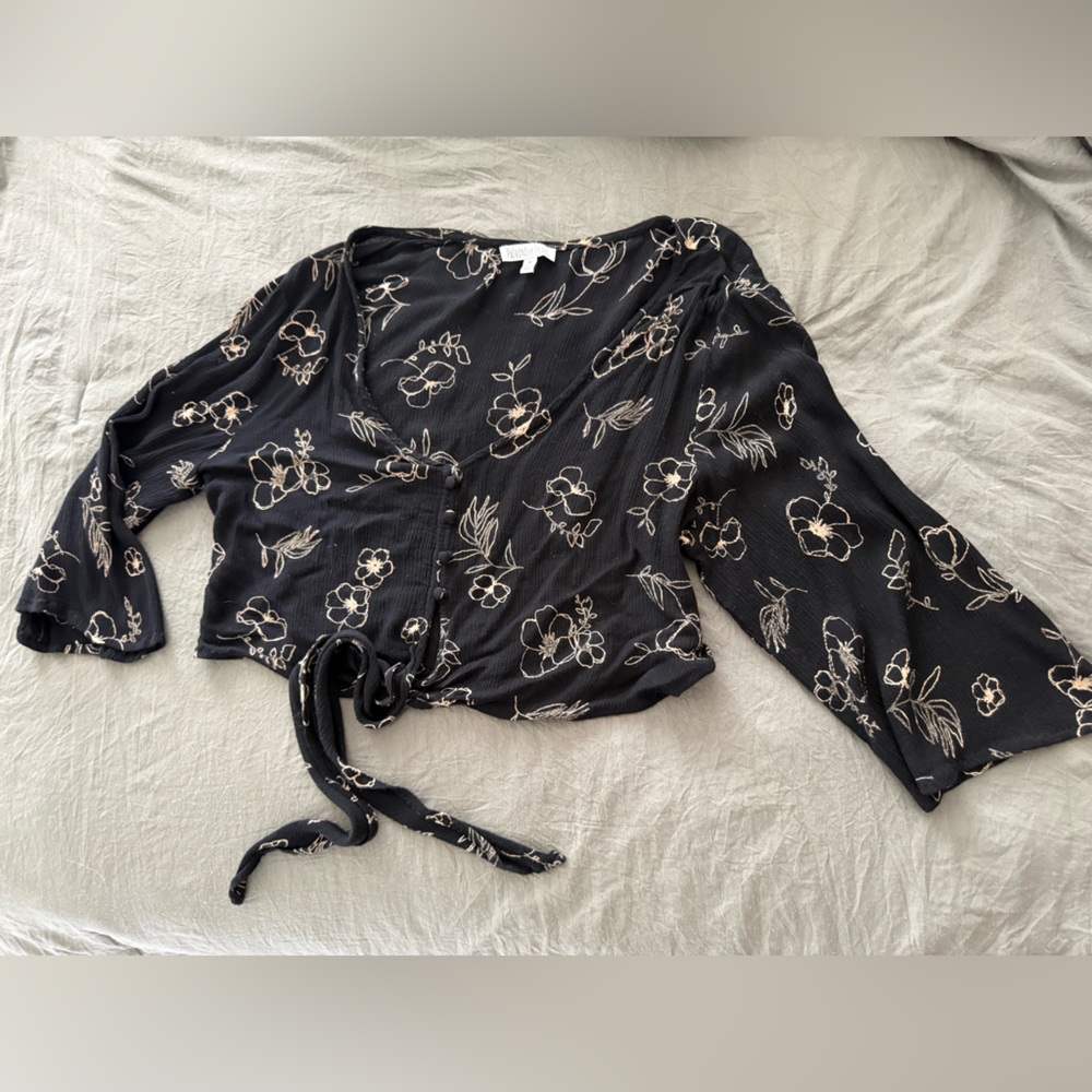 Patrons of Peace Black Floral Top